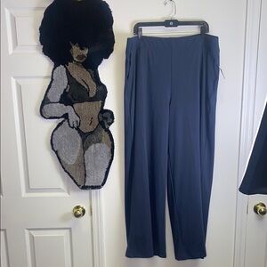 Old Navy Wide Leg Blue Pants Relaxed Fit